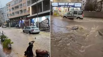 İzmir'de sağanak yağış hayatı felç etti! Trafik durdu, su baskınları meydana geldi