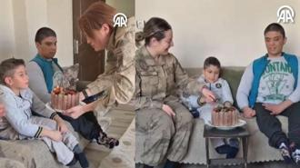 Jandarmadan özel gereksinimli çocuğa doğum günü sürprizi