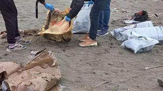 Hatay’da dalgaların kıyıya sürüklediği çuvaldan uyuşturucu madde çıktı