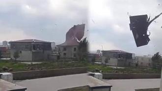 Burası Amerika değil Türkiye! Şiddetli fırtına evin çatısını uçurdu