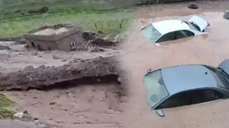 Meteoroloji uyarmıştı! Sel bir evi yuttu, araçlar sulara kapılıp sürüklendi