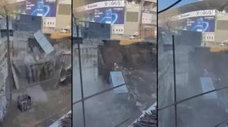 Fenerbahçe Stadyumu'nun yanındaki inşaat duvarı çöktü