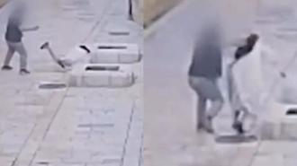 İşgal altındaki Doğu Kudüs'te Fanatik Yahudi'nin rahibeyi darbettiği anlar ortaya çıktı! Arkadan itip defalarca tekmeledi