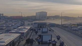 Faciadan dönüldü! Kağıthane'de metrobüs yangına paniğe neden oldu