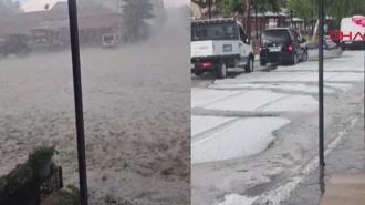 Kars'ta sağanak ve dolu, sele neden oldu