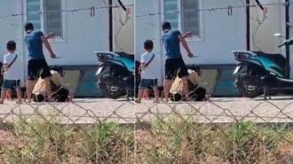 Çocuklarının gözü önünde karısına bıçakla saldırdı!