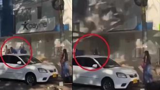 Felaket anı böyle görüntülendi: Kaçarken üstlerine balkon çöktü