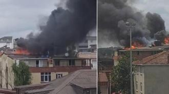 Arnavutköy'de 3 katlı binanın çatısında yangın! Çok sayıda itfaiye ekibi sevk edildi