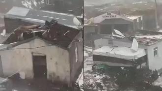 Çıldır’da şiddetli dolu ve fırtına: 20’den fazla evin çatısı uçtu