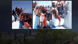 Girne'de dehşet anları! Alabora olan gemiden görüntüler: Batıyoruz, her şey gitti