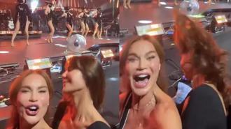 Demet Şener ve Ebru Şallı Ajda Pekkan konserinde coştukça coştu