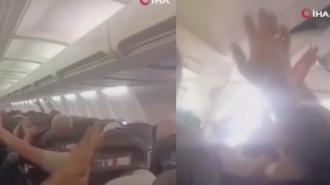 İran’da yolcu uçağında korku dolu anlar: Kabinin tavanı çöktü