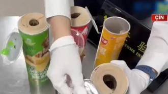 Cips kutularından balya balya para çıktı! İşte o anlar