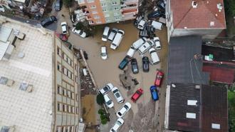 Sarıyer’de selin yol açtığı hasar havadan görüntülendi