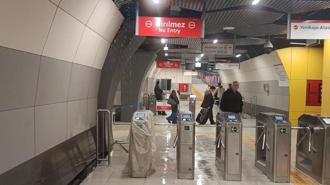 Yenibosna Metrosu'nun tavanından su sızmaya başladı
