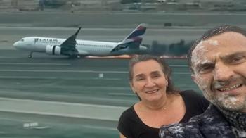 Yanan uçağın önünde selfie! Uzmanı uyardı: 'Felaketten kaçışın süresi 90 saniye'