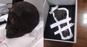 İçlerinde mumya kafatası ve eli de olan 13 tarihi eser Mısır’a iade edildi