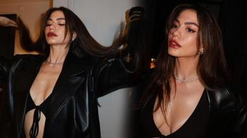 Güzelliğiyle büyüledi! Siyahlar içindeki pozlarına beğeni yağmuru