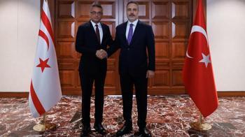 Dışişleri Bakanı Hakan Fidan, KKTC Cumhurbaşkanı Erhürman ile bir araya geldi