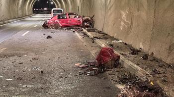 Zonguldak'ta otomobil tünel duvarına çarptı! 2 kişi yaralandı