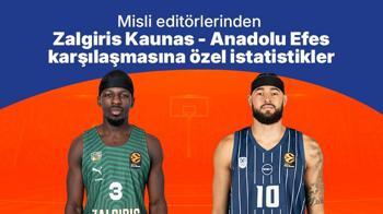 Misli editörlerinden Zalgiris Kaunas - Anadolu Efes karşılaşmasına özel istatistikler