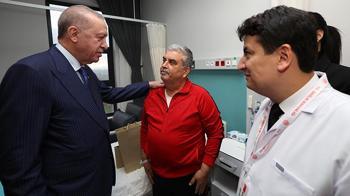 Cumhurbaşkanı Erdoğan, Aydın Şehir Hastanesinde tedavi gören vatandaşları ziyaret etti