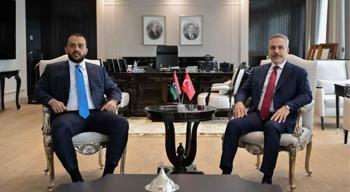 Dışişleri Bakanı Hakan Fidan, Libya Milli Birlik Hükümeti Savunma Bakanvekili Zubi ile görüştü