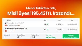 Messi frikikten attı, Misli üyesi 195.431TL kazandı…