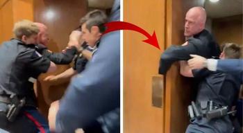 'Kimse İsrail için savaşmak istemiyor' diyen emekli askerin kolunu kırdılar! ABD'de İran savaşını protesto eden deniz piyadesine sert müdahale