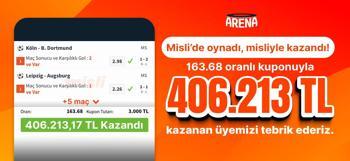 7 maçla 163.68 oran yakaladı, 406.213TL kazandı…