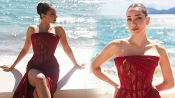 Zarafetiyle büyüledi! Özge Özacar'dan Cannes çıkarması