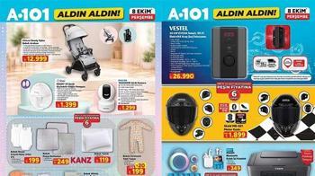 A101 Aldın Aldın 8 Ekim Perşembe aktüel kataloğunda hangi ürünler satışa çıkacak? Bebek Arabası, Bebek Penye Battaniye, Katlanabilir Oyun Matı, Eğitici Sesli Lazımlık, Çelik Termos, Emaye Kızartma Tenceresi...