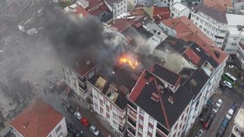 Arnavutköy’de 5 katlı binada çıkan yangın söndürüldü