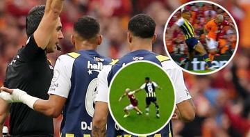 Galatasaray-Fenerbahçe derbisinde Djiku'nun kırmızı kartı tartışma yarattı! 'Talihsiz bir karar'