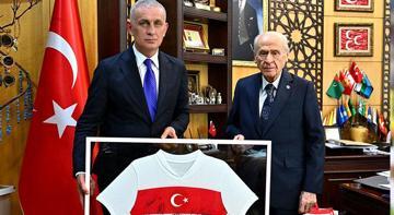 Devlet Bahçeli, TFF Başkanı Hacıosmanoğlu'nu kabul etti
