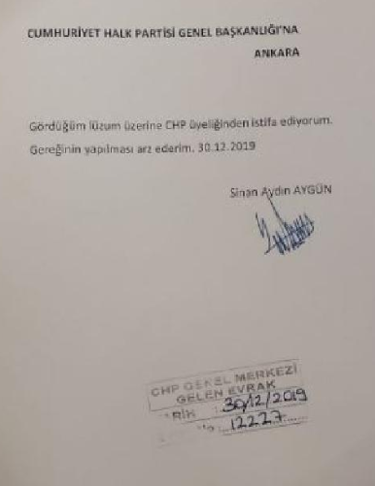 Son dakika... CHPde Sinan Aygün istifa etti