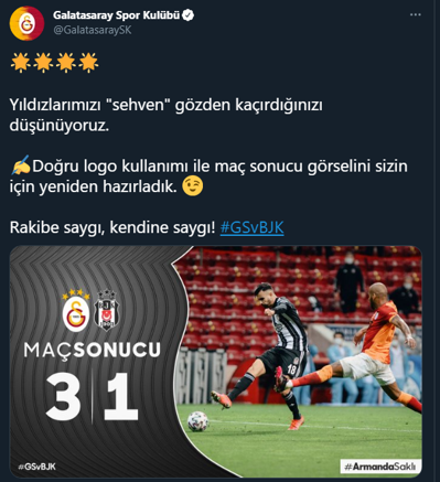 Galatasaray - Beşiktaş: 3-1