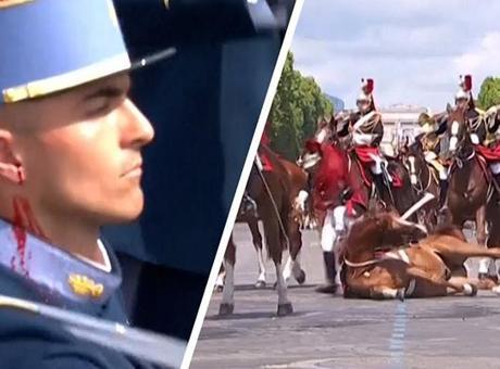 68764bf9bf2042513df9f374 Fransa'da Bastille Günü'nde kaos! Atlar kontrolden çıktı, asker kanlar içinde yürüdü