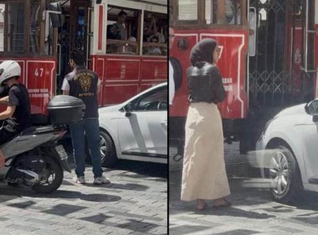 68766620407805e46c03b1d2 İstiklal'de fren yerine gaza basan sürücü tramvaya çarptı