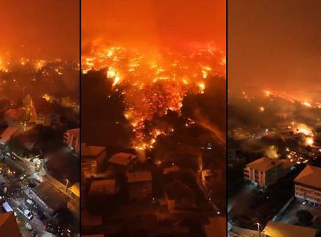 688538af00194e78d1bb0c9f Bursa'da orman yangını havadan görüntülendi! Zaman zaman patlama sesleri duyuldu