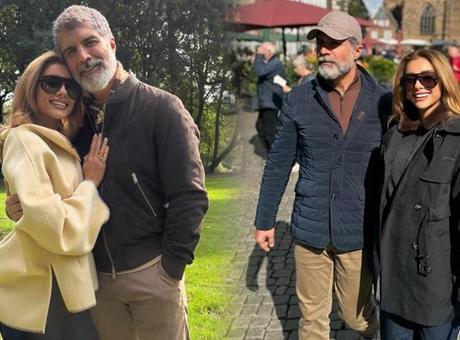 Almanya'da aşka geldiler! Özcan Deniz ve eşi Samar Dadgar'dan romantik poz