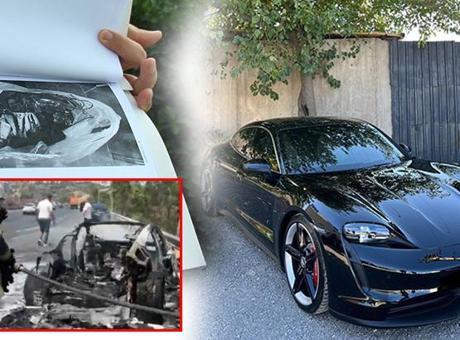 690eff0cb825a93f990105f1 18 milyonluk Porsche alev aldı! Canını zor kurtardı