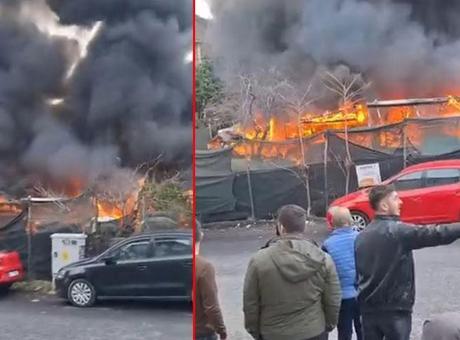 Son dakika... Sarıyer'de korkutan iş yeri yangını! Ekipler sevk edildi