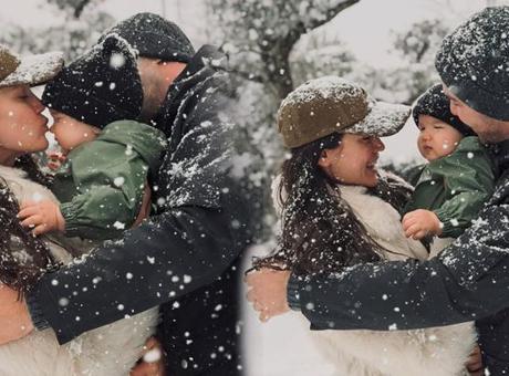 İstanbul'da lapa lapa kar yağdı... Pınar Deniz ve eşi Kaan Yıldırım çocuklar gibi eğlendi
