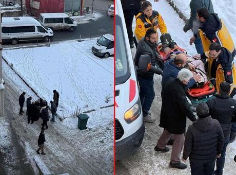 Üzerine buz sarkıtı düşen 5'inci sınıf öğrencisi ağır yaralandı