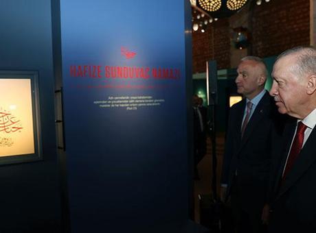 Cumhurbaşkanı Erdoğan, Hane İslam Eserleri Sergisi Açılış Programı'na katıldı