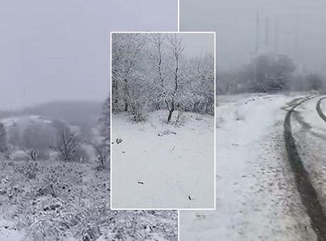 Çanakkale'nin yüksek kesimlerinde kar yağışı