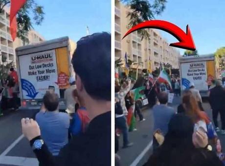 ABD'deki İran gösterilerinde facia! Kamyonet kalabalığın arasına daldı: Yaralılar var