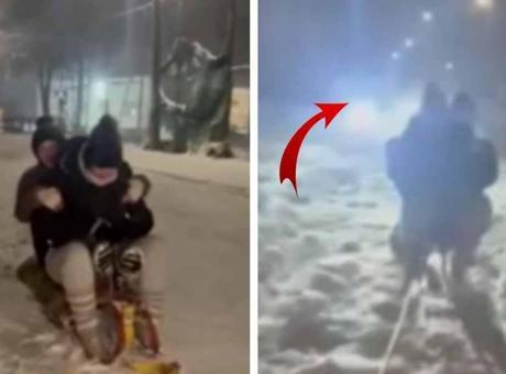 Eğlencenin sonu faciayla bitti! Kızaktan düşüp aracın altında kaldılar