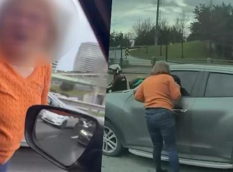 Şişli’de kadın sürücüler arasında trafik kavgası! Otomobilin önünü kesti, aynasını kırdı